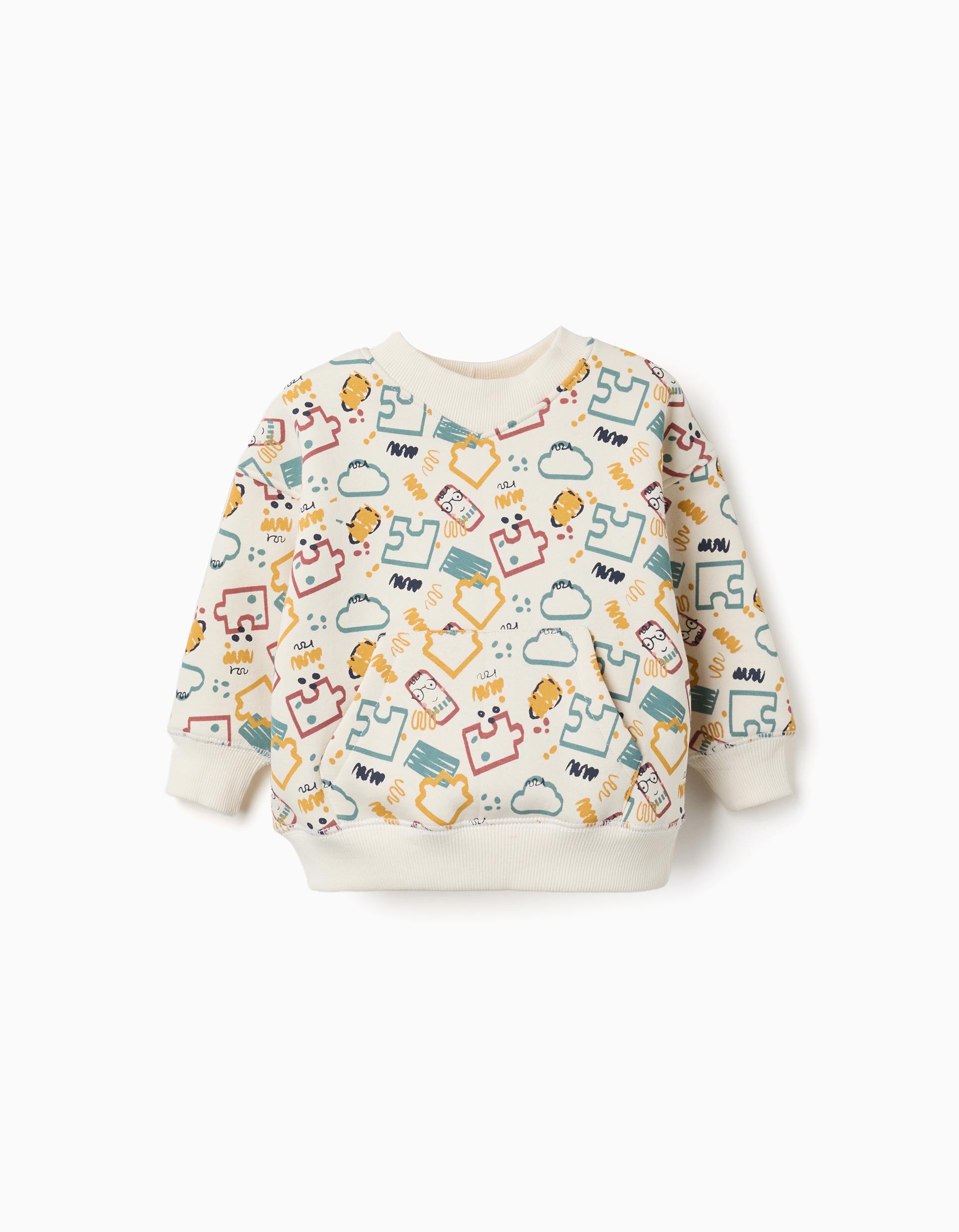 Sweat en coton peigné avec imprimé coloré, ZIPPY