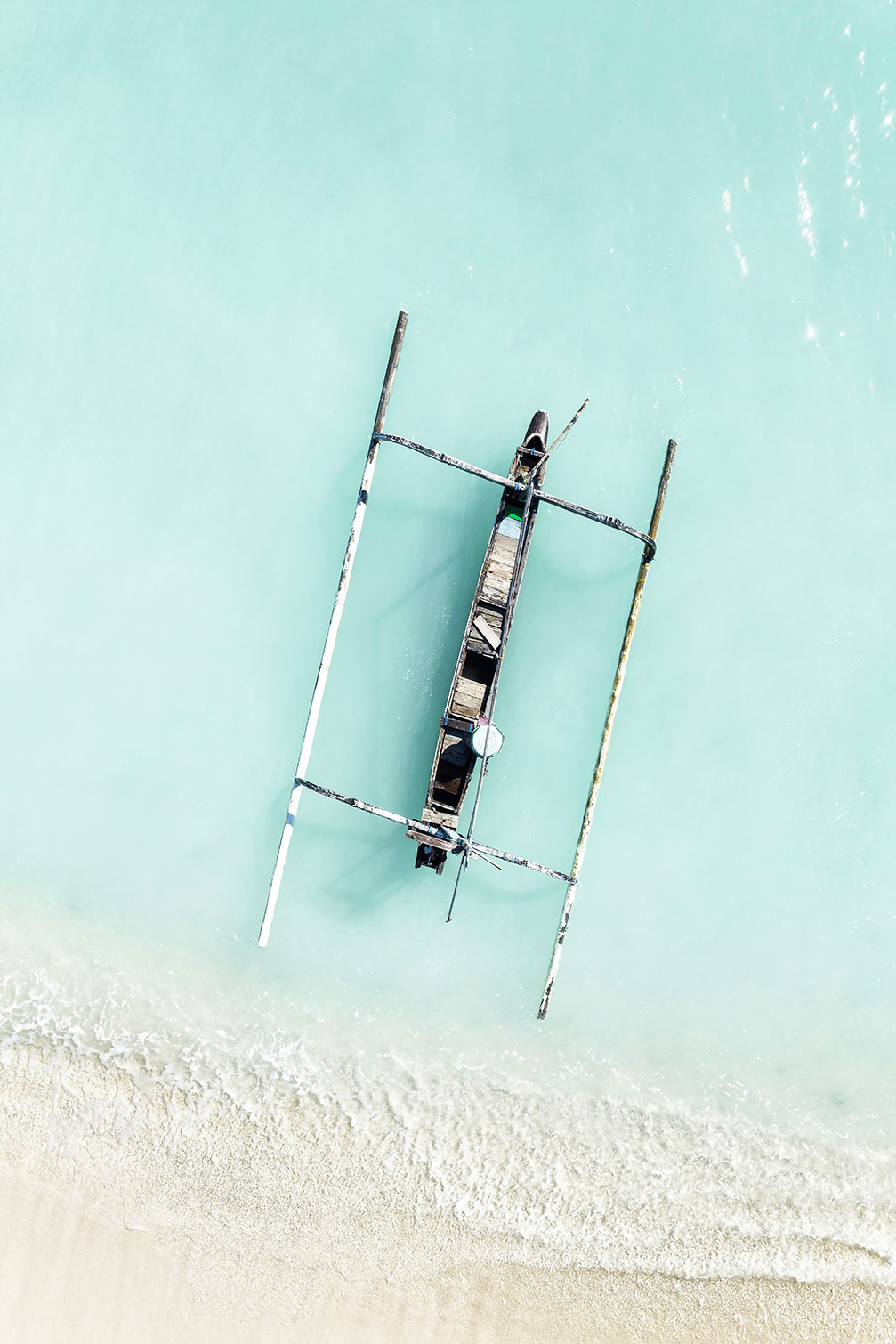 Tableau vacances lagon bleu et pirogue, HEXOA