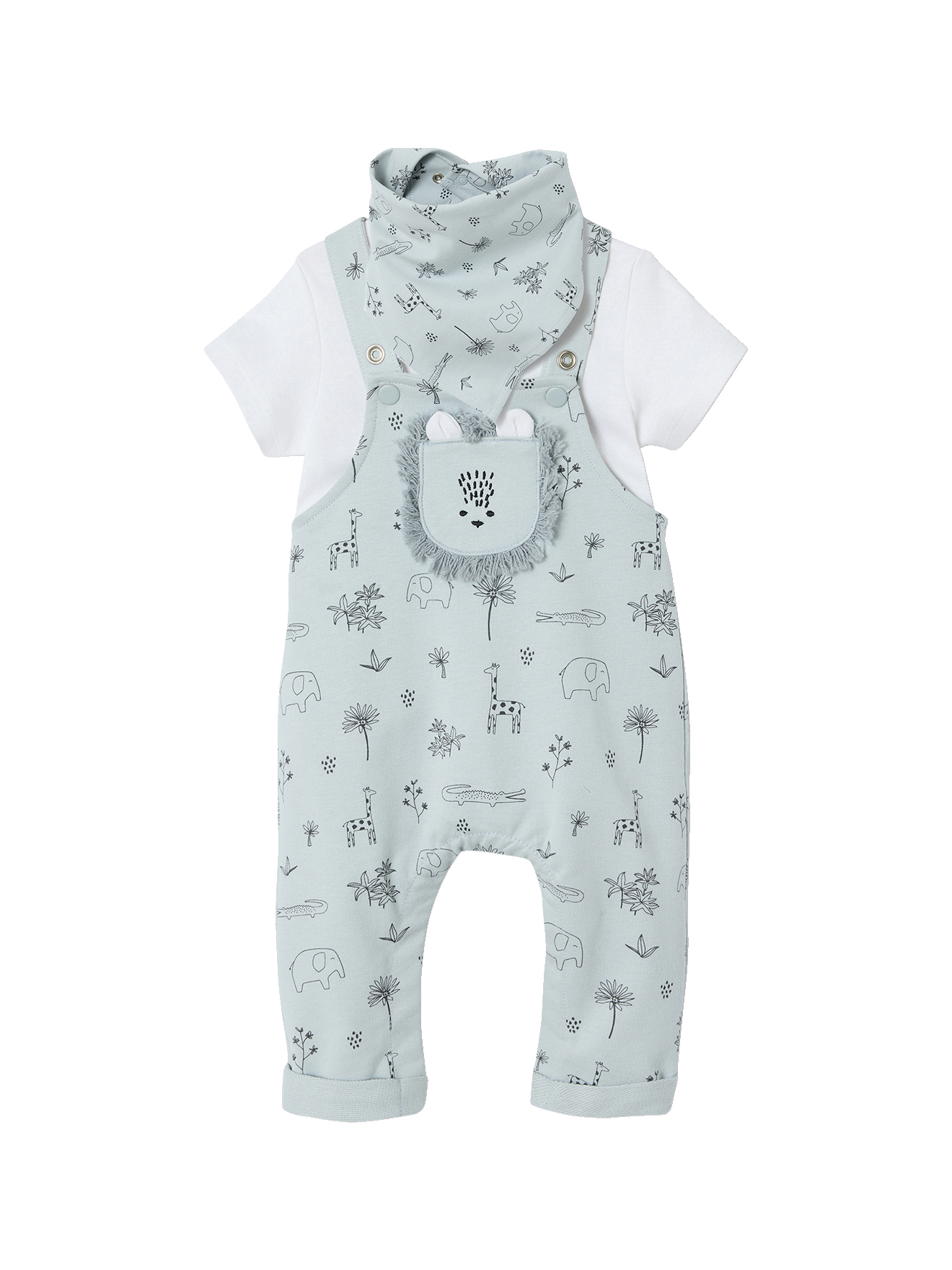 Ensemble 3 pièces naissance salopette + body + foulard, VERTBAUDET