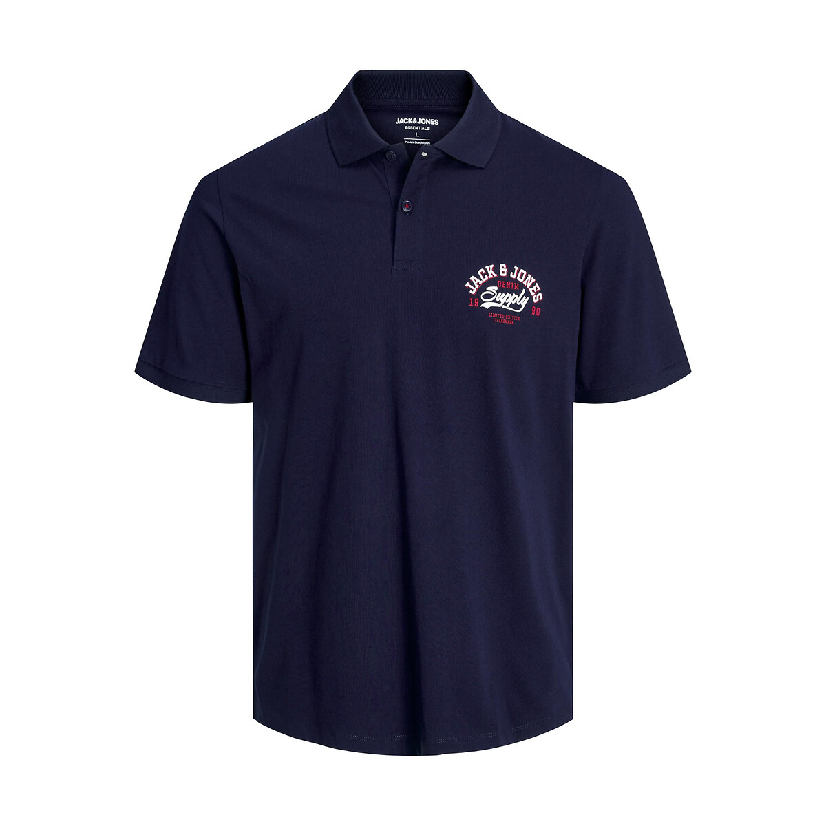 Image of Logo Print Polo Shirt in Cotton