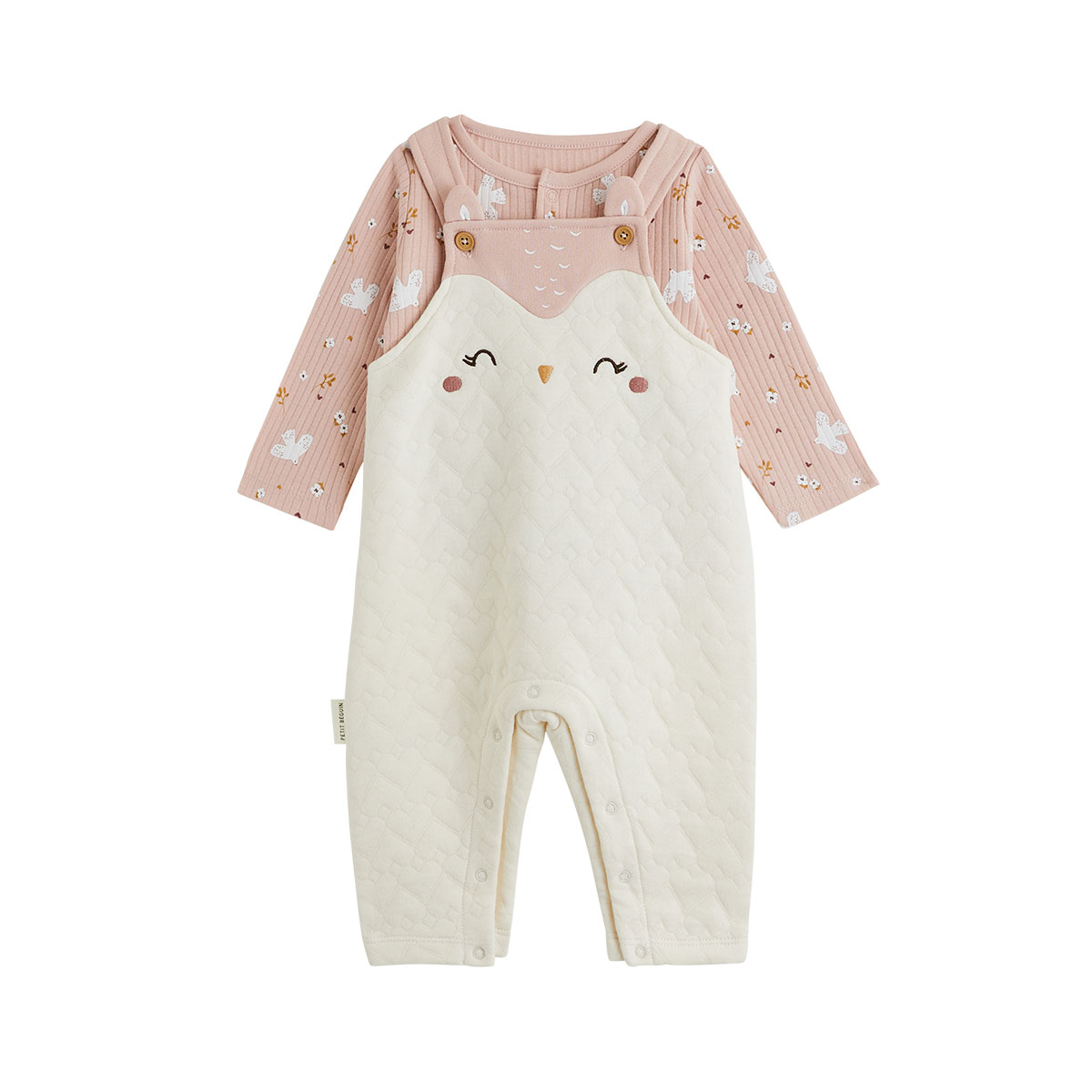 Ensemble salopette bébé matelassé et t-shirt Miette, PETIT BEGUIN
