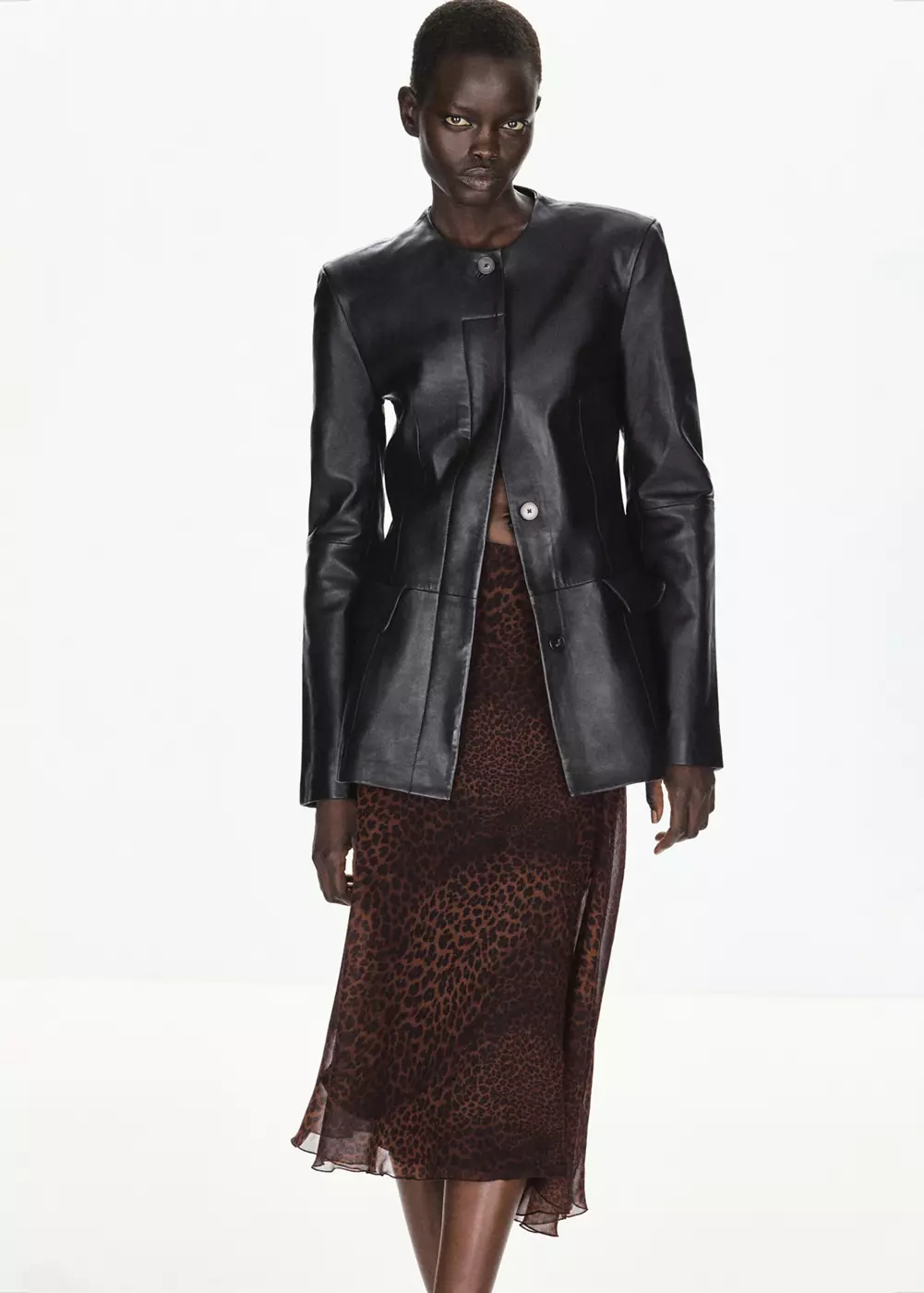 Jupe asymétrique léopard, MANGO