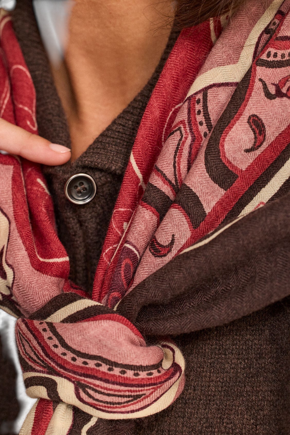 Foulard imprimé en laine REMY, Maison 123
