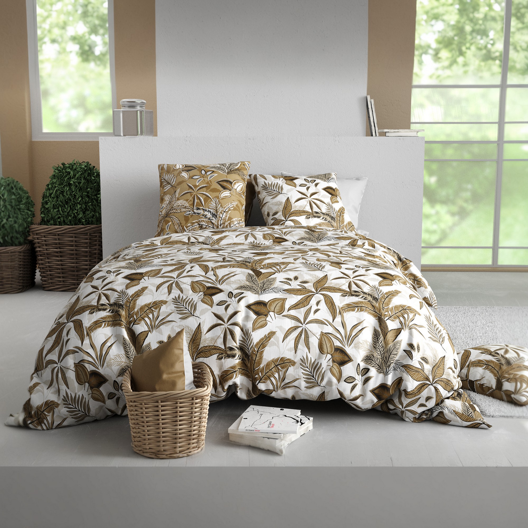 Parure de lit - Housse de couette + taie 100% Coton 57 fils, EDEN