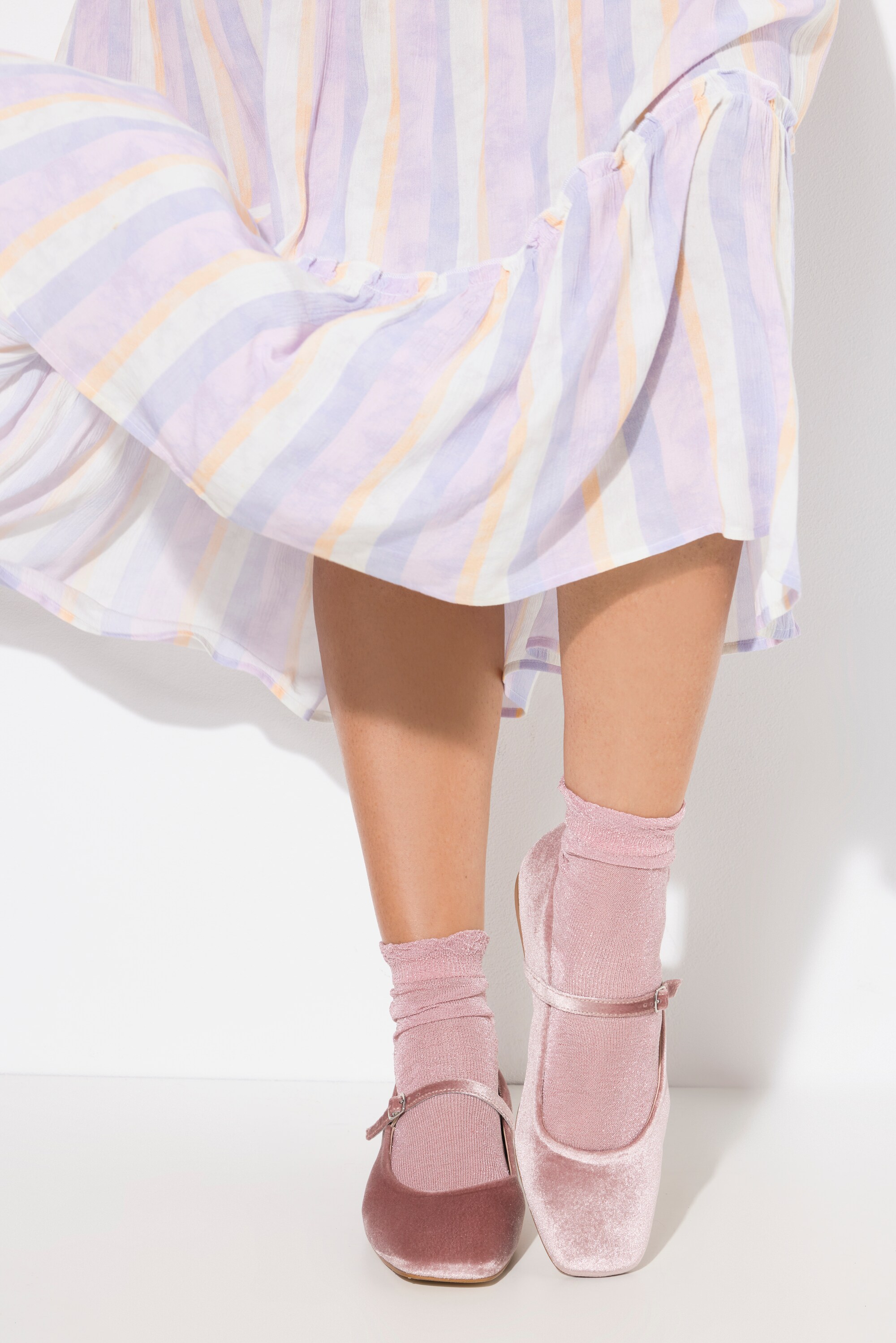 Ballerines aspect velours , pied large, ULLA POPKEN