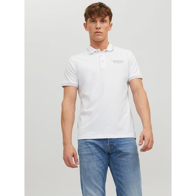 Premium Cotton Polo Shirt with Rubberised Print JACK & JONES