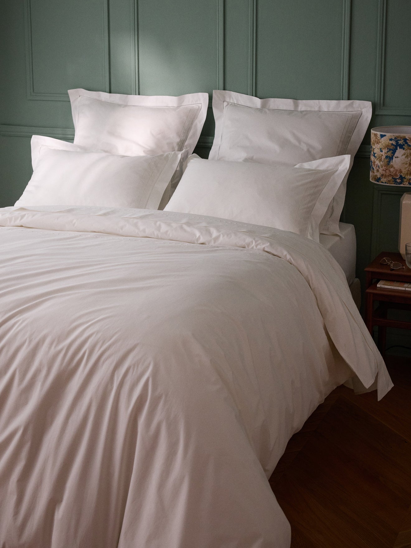 Housse de couette percale de coton brodée "AGLAÉ", CYRILLUS