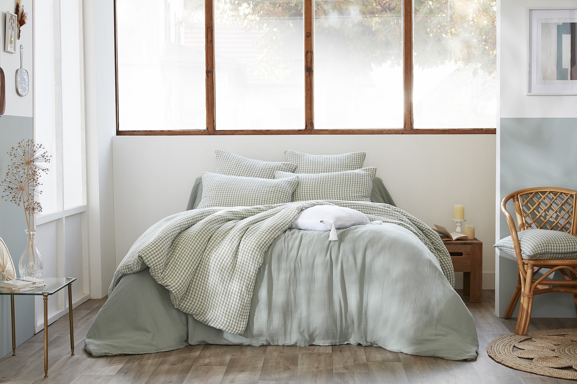 Housse de couette réversible en gaze de coton – Modèle VICKIE, EDEN