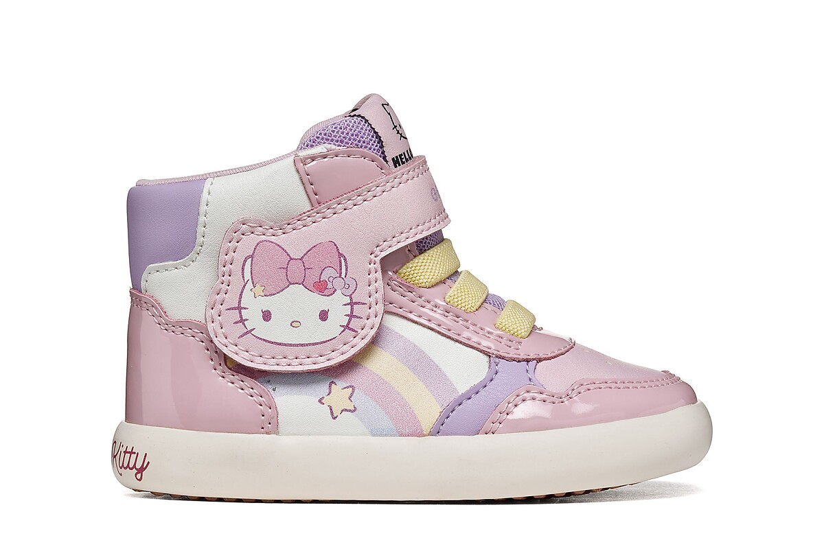 Kids Gisli X Hello Kitty Breathable High Top Trainers, GEOX