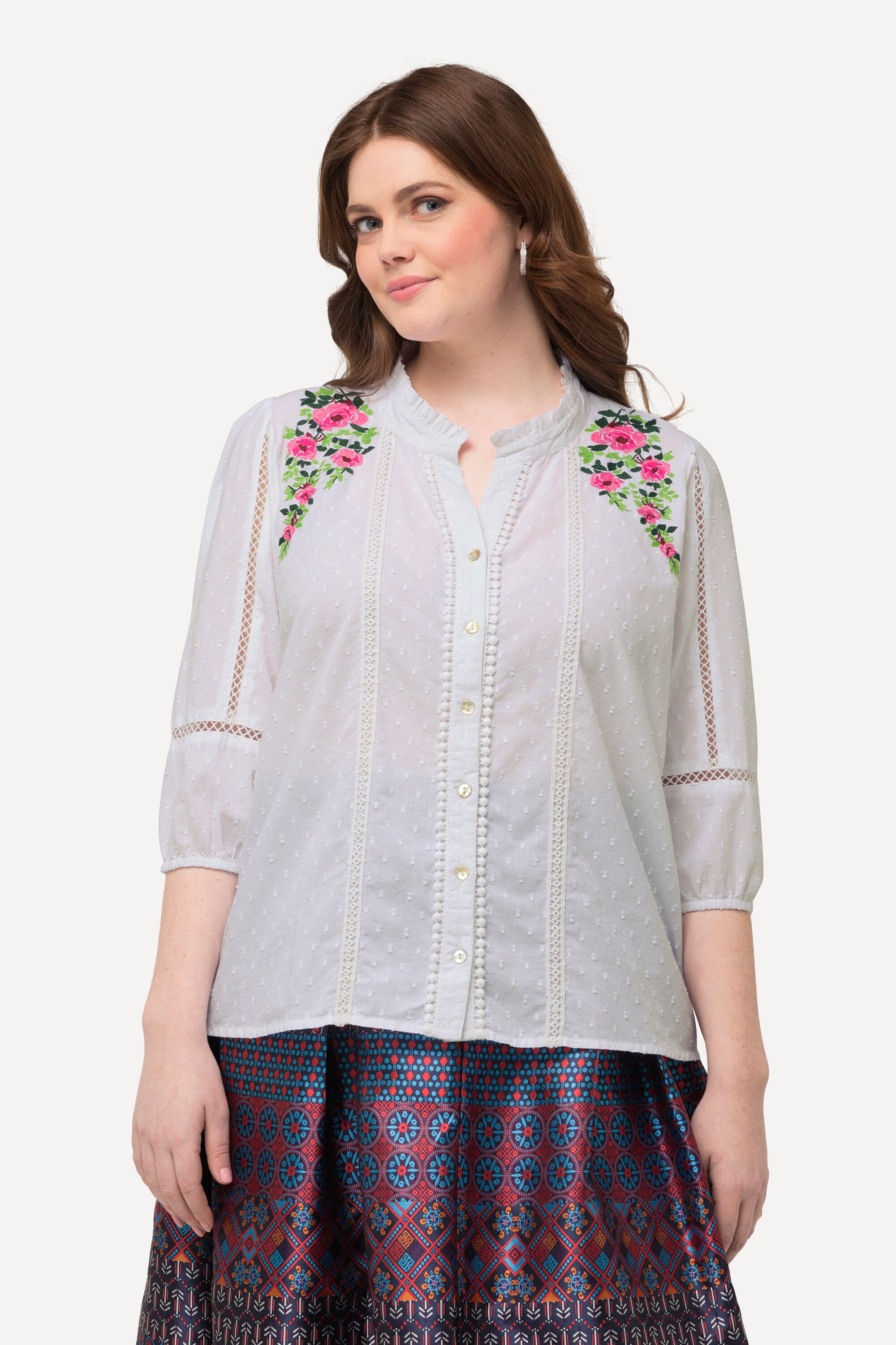 Blouse Blanche Marchesa Avec Perles Et Dentelle – Taille 4, Neuf Avec étiquettes