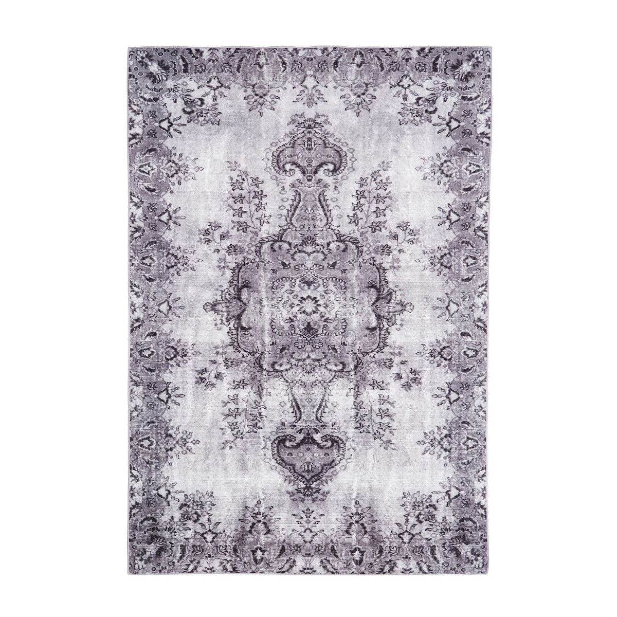 tapis floral de salon gris contemporain cesena
