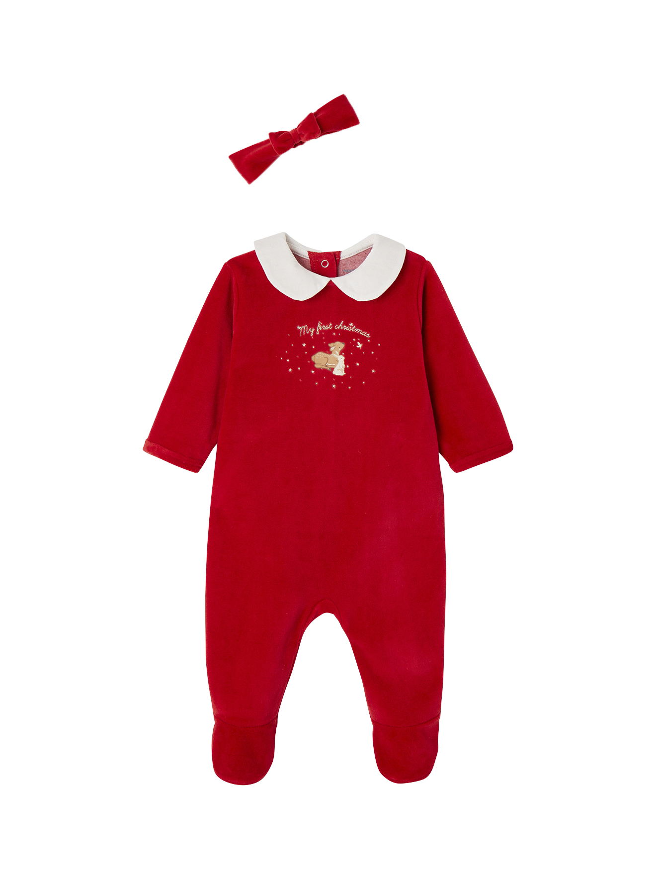 Pyjama bébé + bandeau coffret cadeau Noël, VERTBAUDET