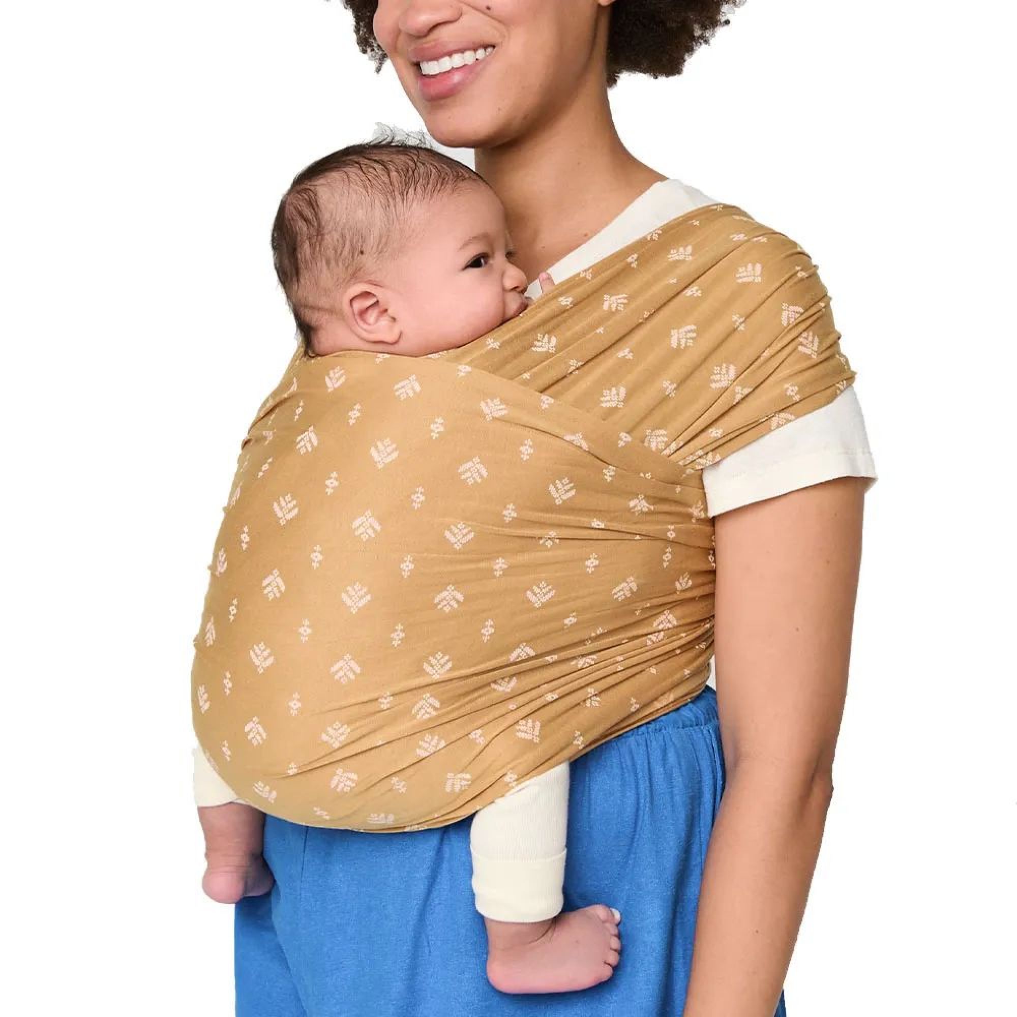 Écharpe de portage Aura en tissu tricoté Camel, ERGOBABY