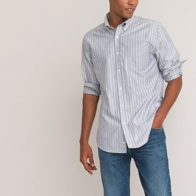 Striped Cotton Oxford Shirt in Regular Fit with Button-Down Collar LA REDOUTE COLLECTIONS