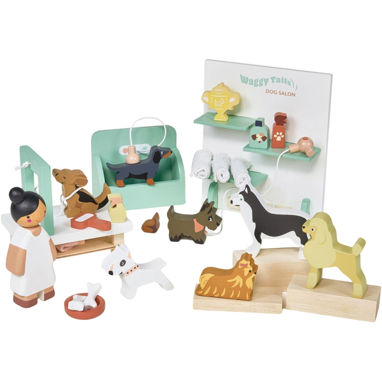 Set salon de toilettage pour chiens Waggy Tails, TENDER LEAF TOYS