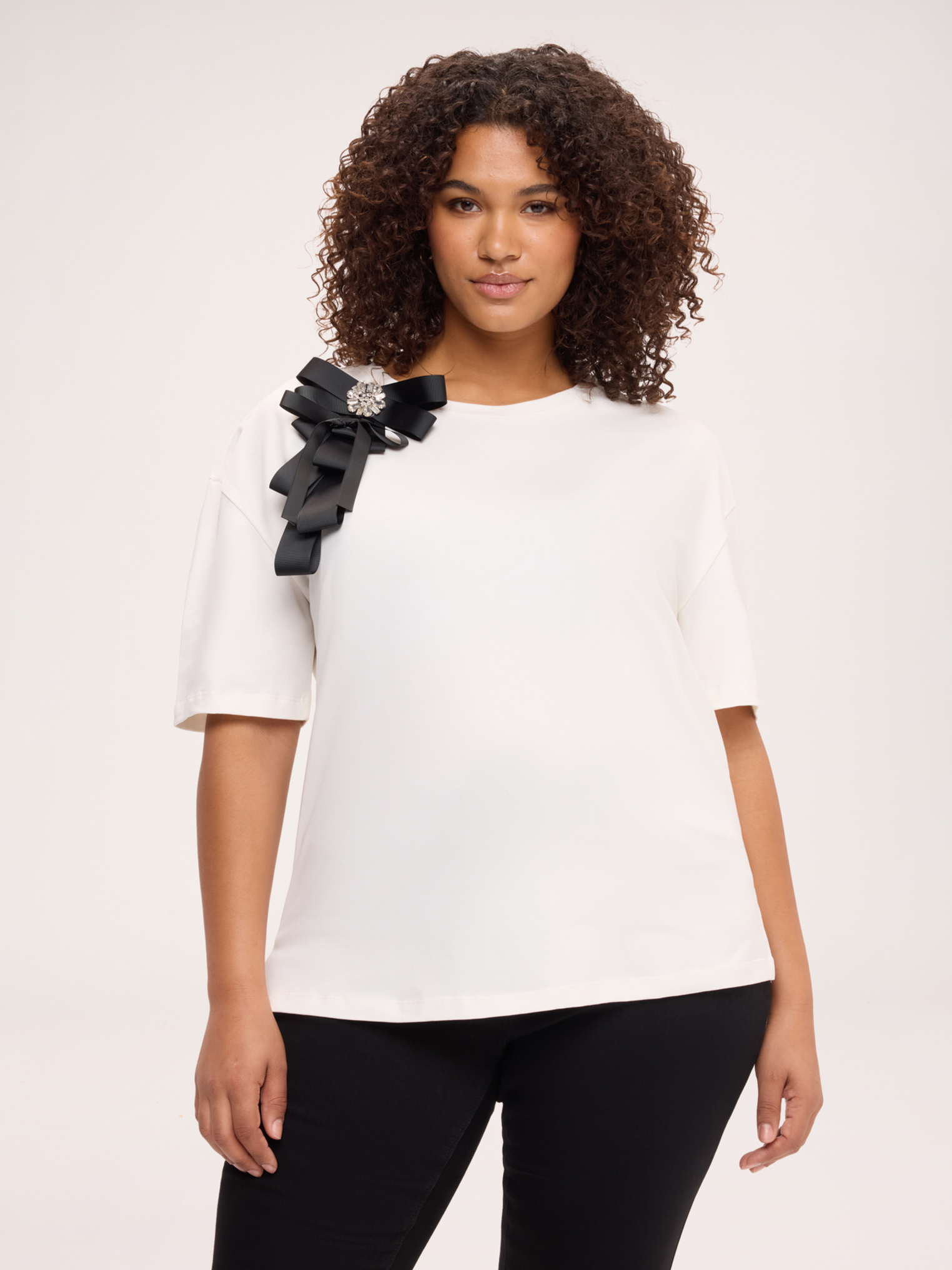 T-shirt avec nœud bijou, FIORELLA RUBINO