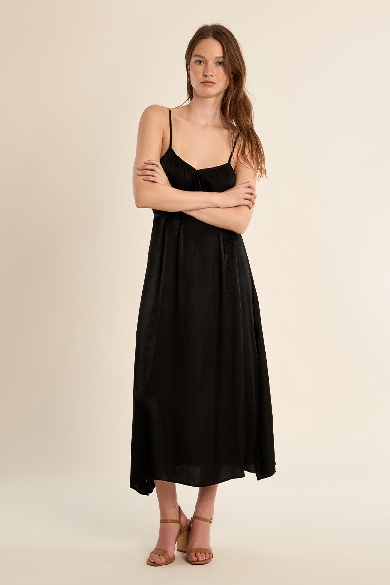 Robe Bretelles Beige Molly Bracken Taille 38 - Satin - Style Casual à Capuche