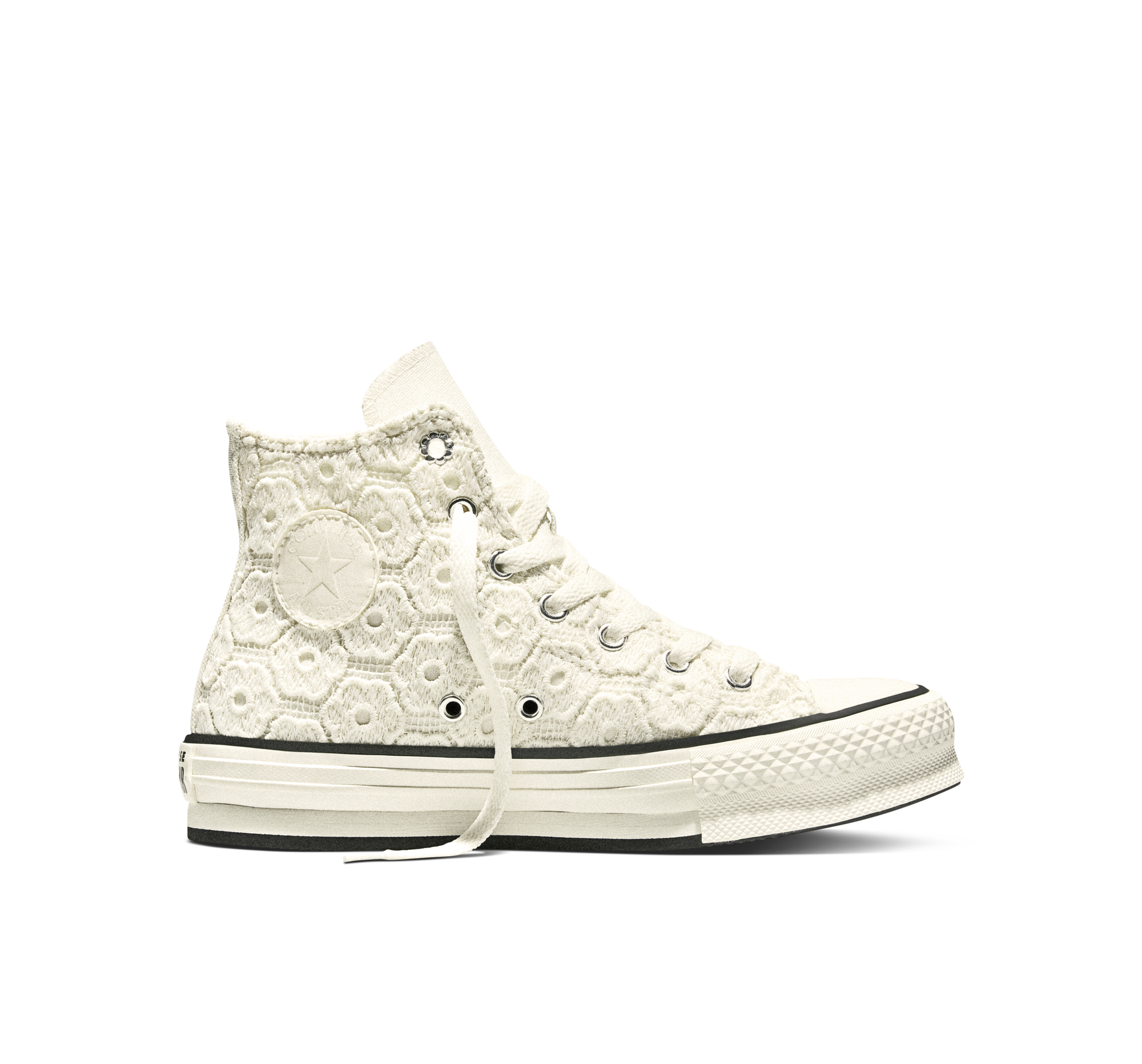 Baskets CHUCK TAYLOR ALL STAR EVA LIFT PLATFORM FLORAL CROCHET, CONVERSE