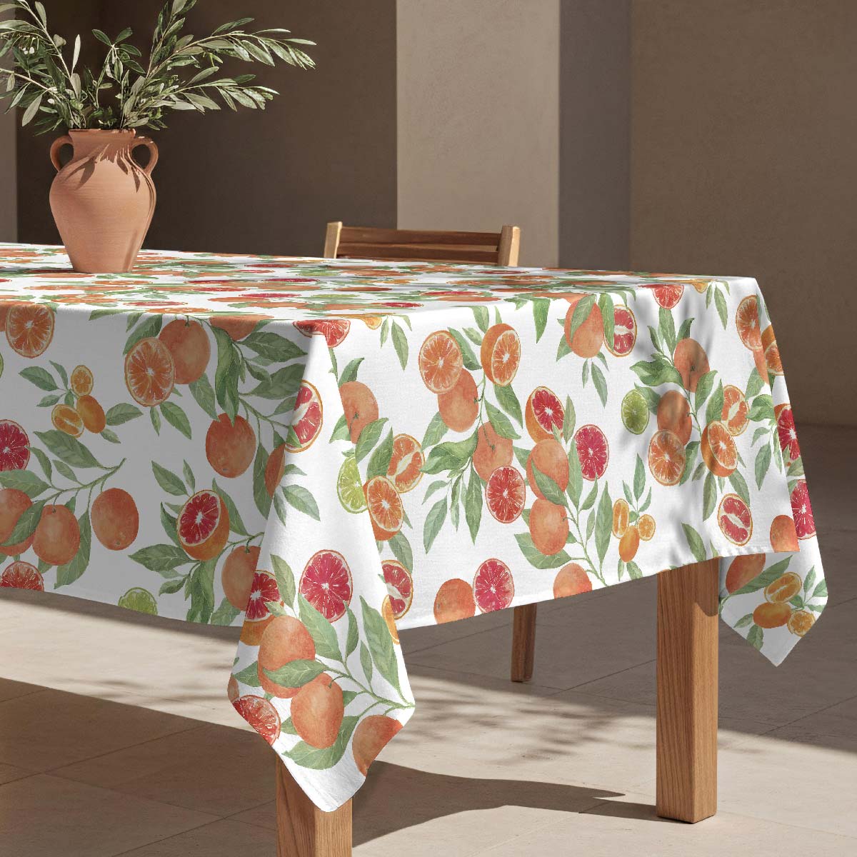 Nappe anti-taches Oranges - 100% coton -, NAF NAF HOME