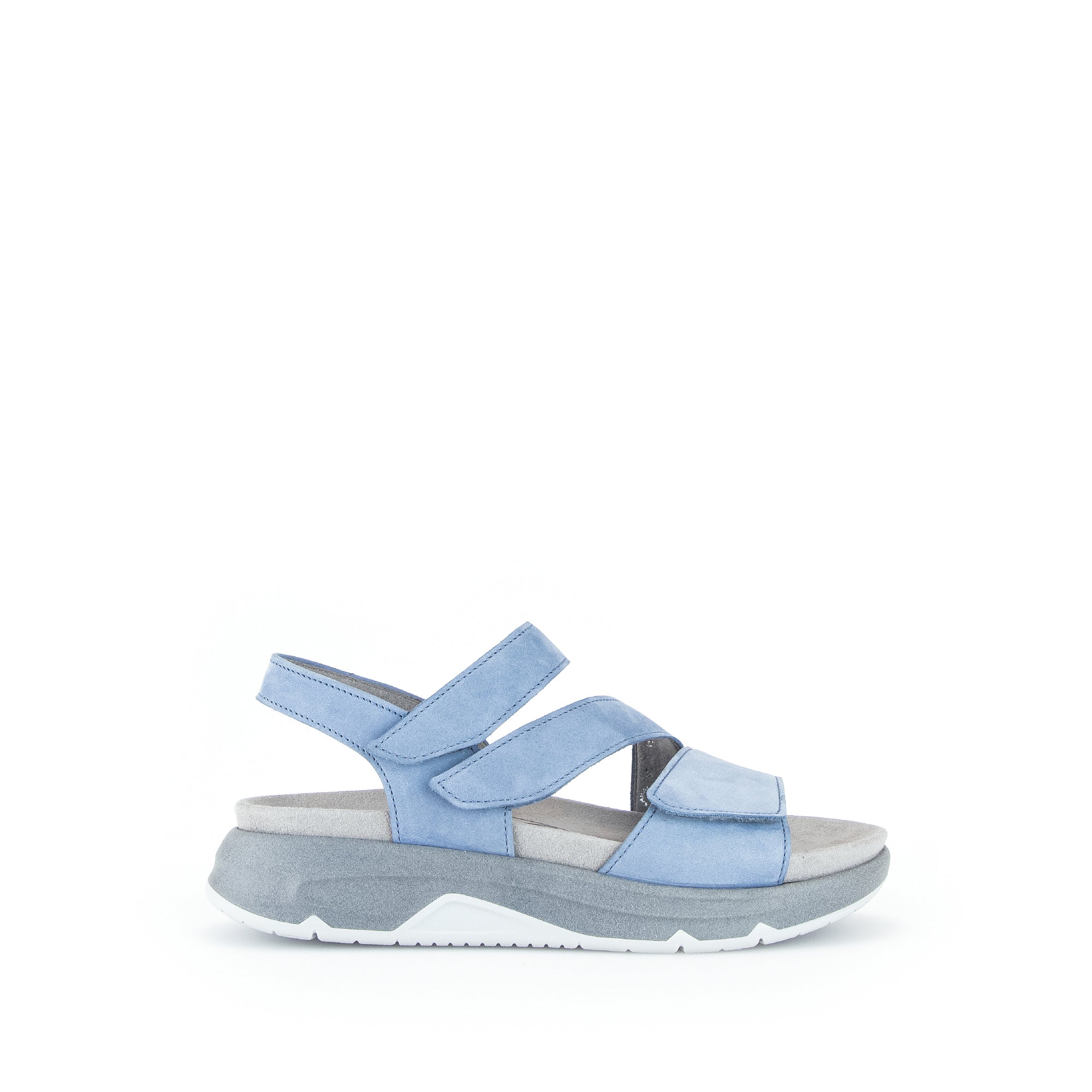 Sandales en cuir velours à talon compensé, GABOR