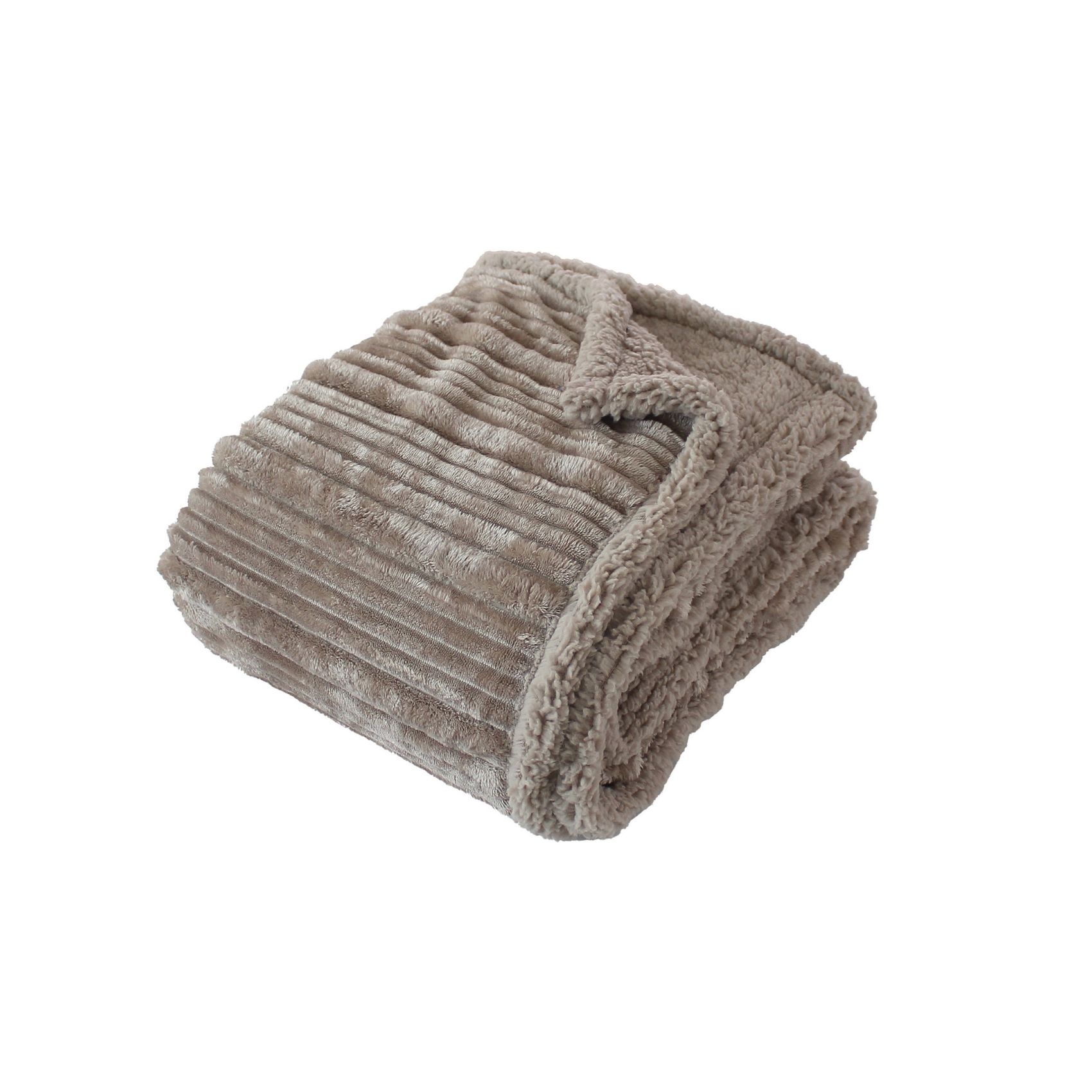 Plaid cotelé sherpa/flanelle, HOME MAISON