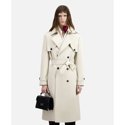 Long Buttoned Trench Coat in Cotton Mix THE KOOPLES