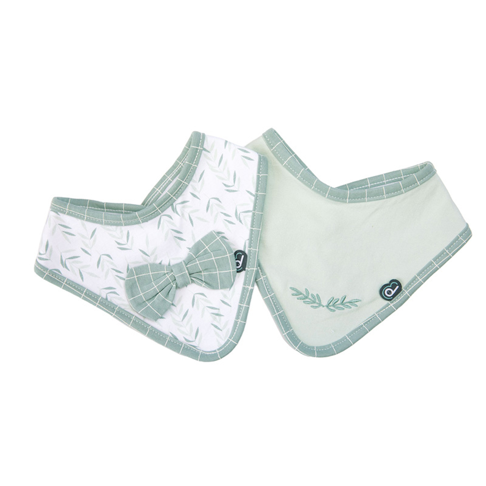 Lot de 2 bavoirs bandana esprit nature, HOME MAISON