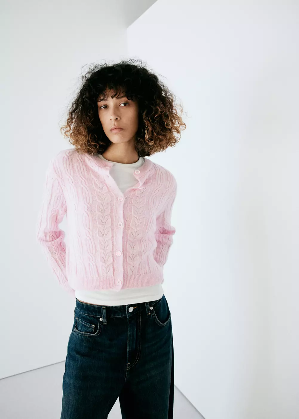 Cardigan maille torsadée, MANGO