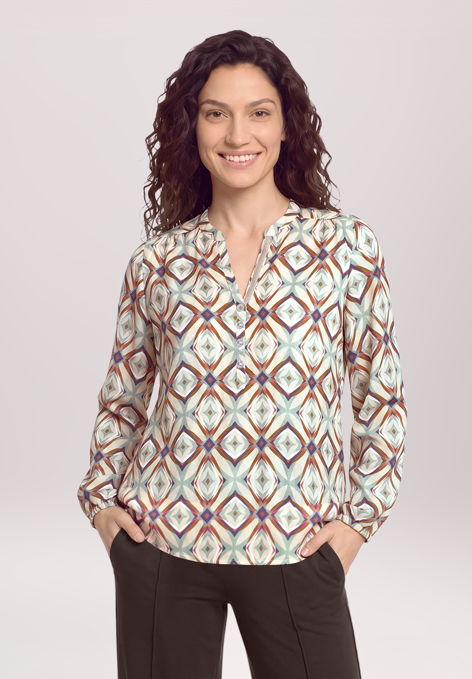 Blouse casual à motifs, CARTOON