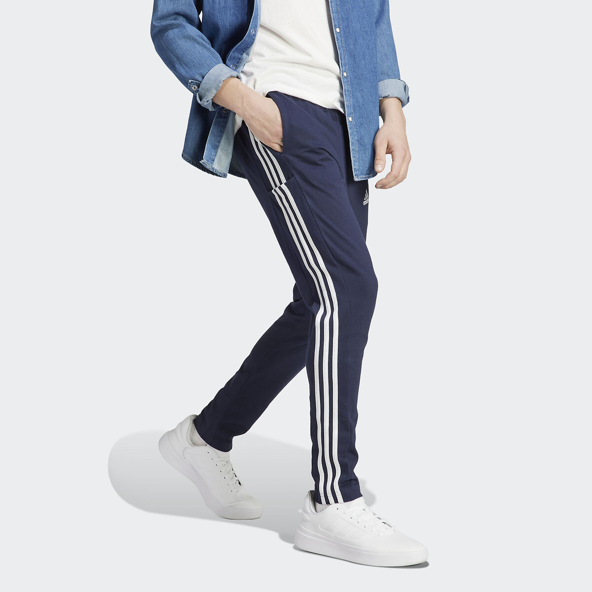 ADIDAS ESSENTIALS FRENCH TERRY TAPERED CUFF 3-STRIPES MENS JOGGERS - GK8831