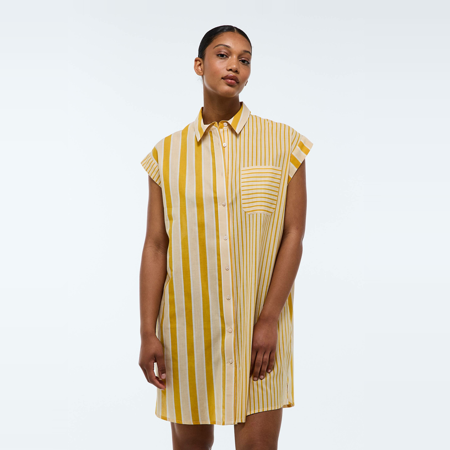 Chemise de nuit rayée en coton BIO GOTS, MONOPRIX
