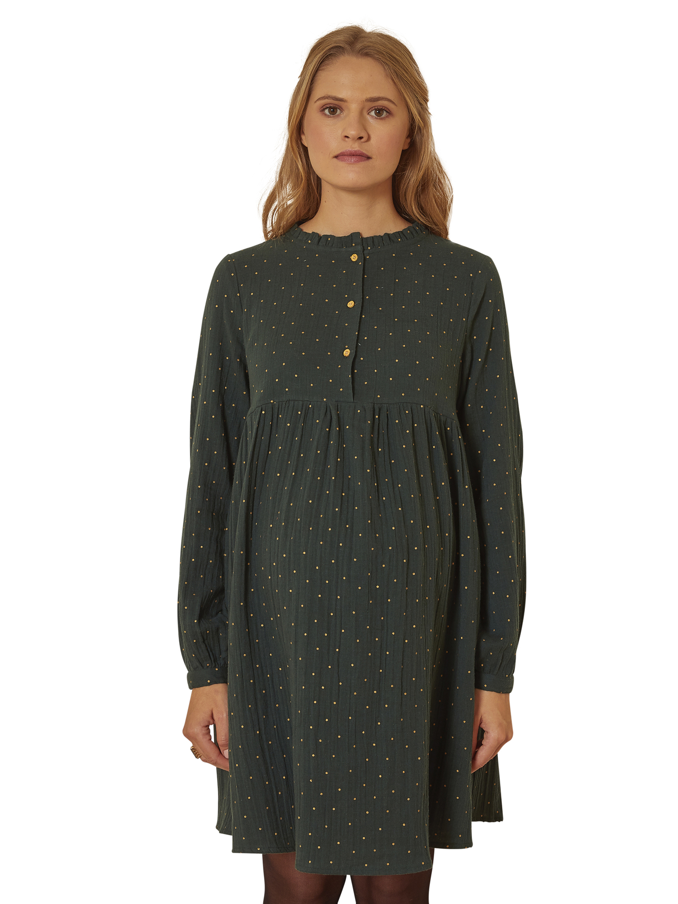 Robe imprimée gaze de coton grossesse et allaitement, VERTBAUDET