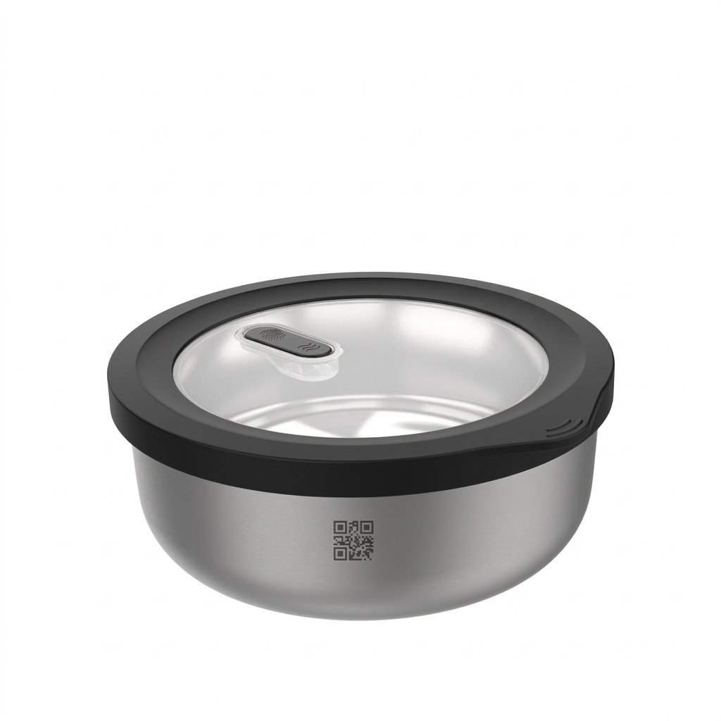 Boîte de conservation fraîcheur PROVIDO, circulaire, 2.000 ml (Contrôle de la fraîcheur et des stocks via application), GEFU
