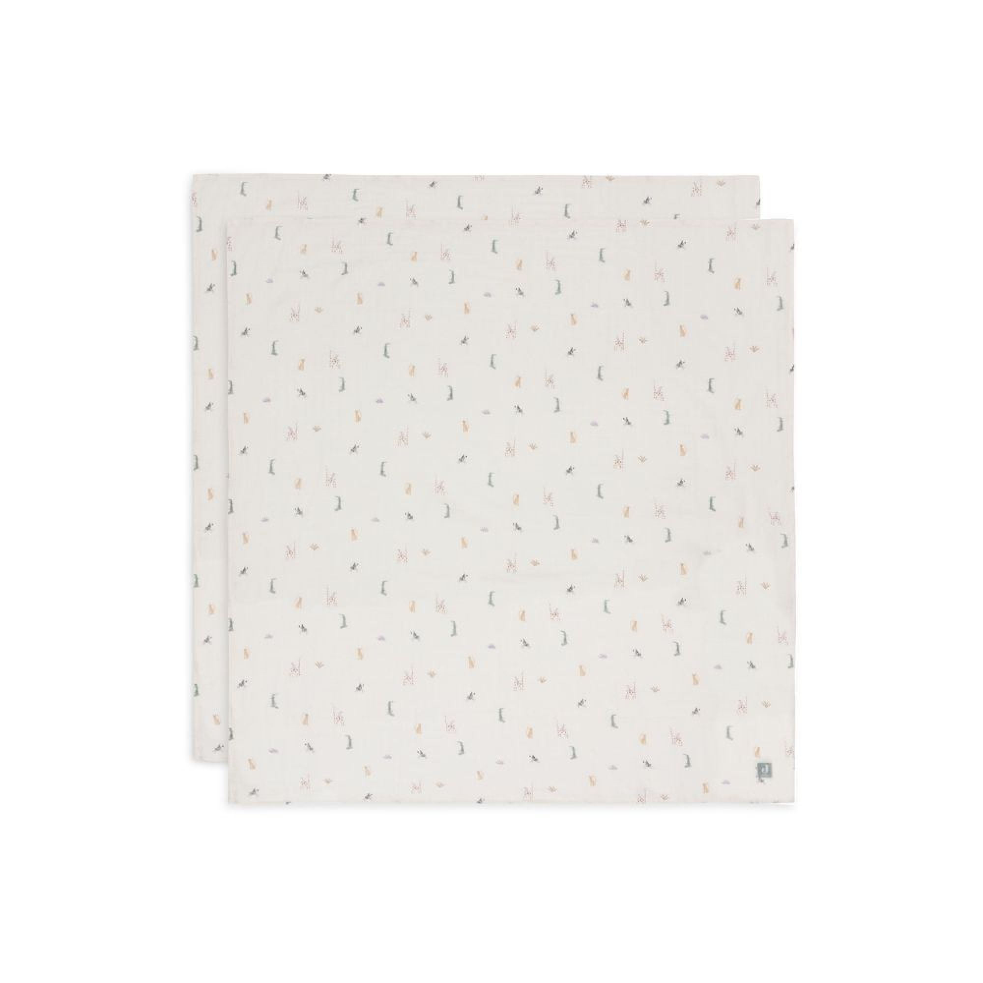 Lot de 2 langes gaze de coton 115 x 115 cm Jungle Jambo, JOLLEIN
