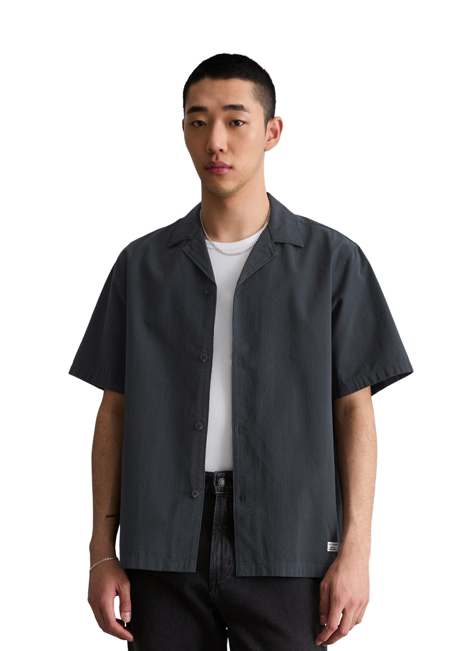 Chemise en seersucker regular en pur coton bio, MARC O’POLO DENIM