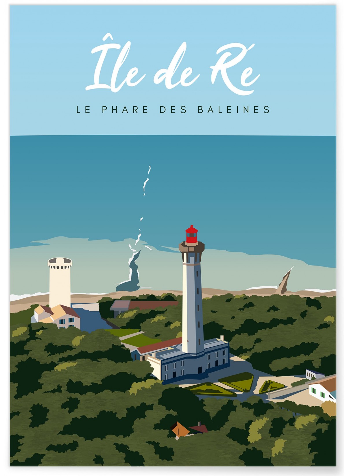 Affiche Ile de Ré - Le phare des baleines, L'AFFICHERIE