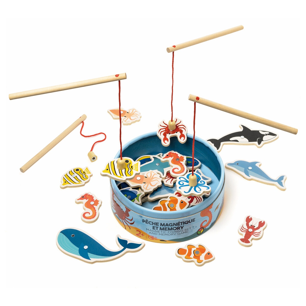 Activity-board Jeu de pêche magnétique 2 ans jouet enfant 2 en 1 jeu  magnétique en bois