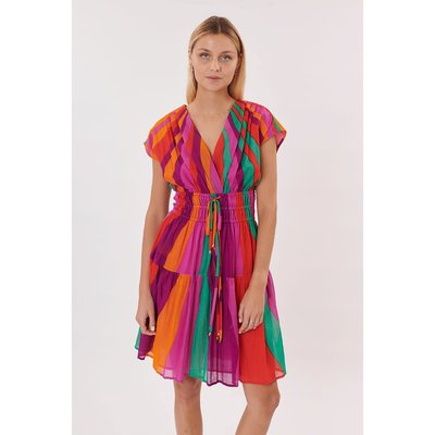 Tournai Cotton Mini Dress with Wrapover Neckline DERHY