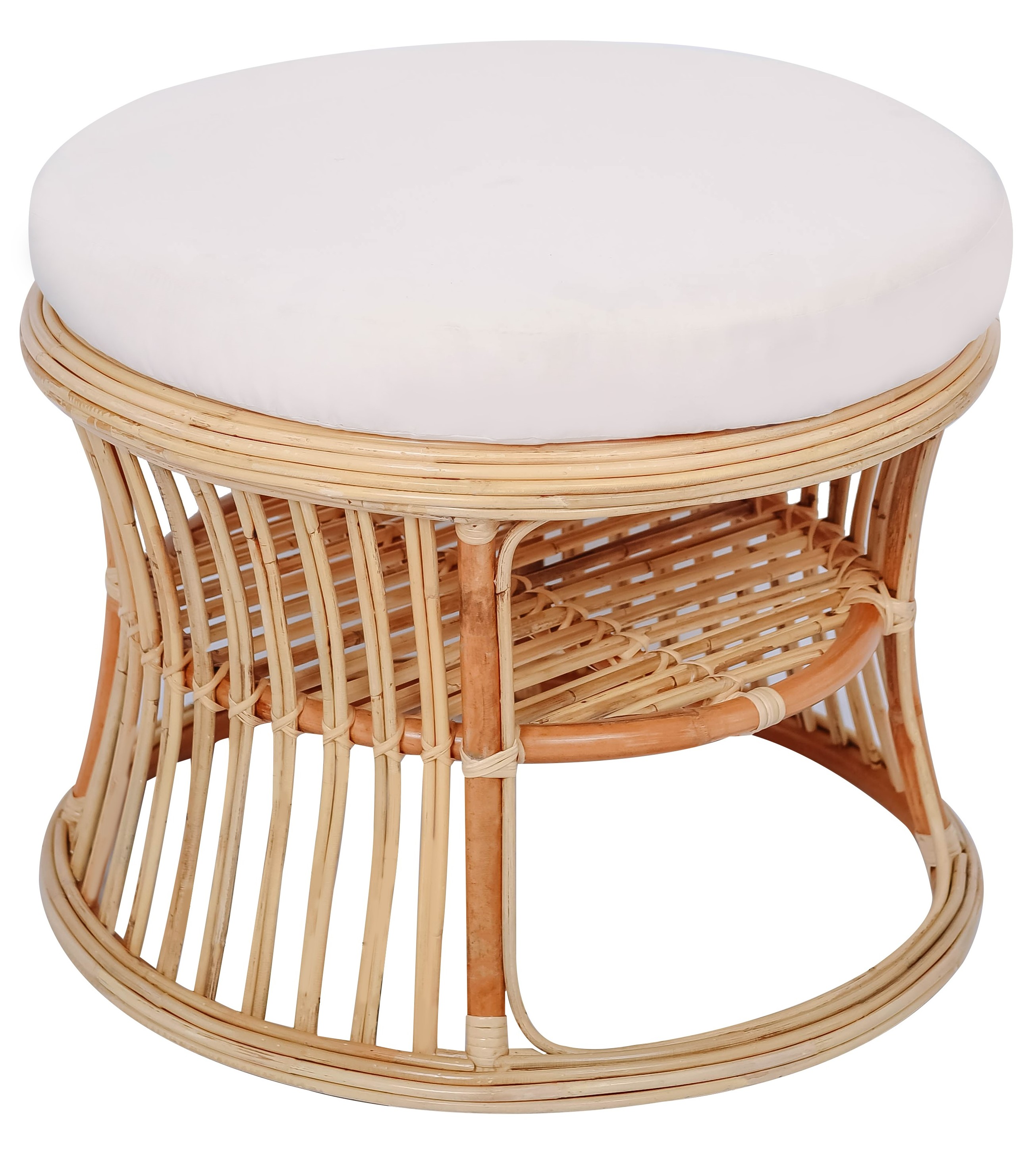 Pouf tissu et rotin, SERAM, NORDLYS