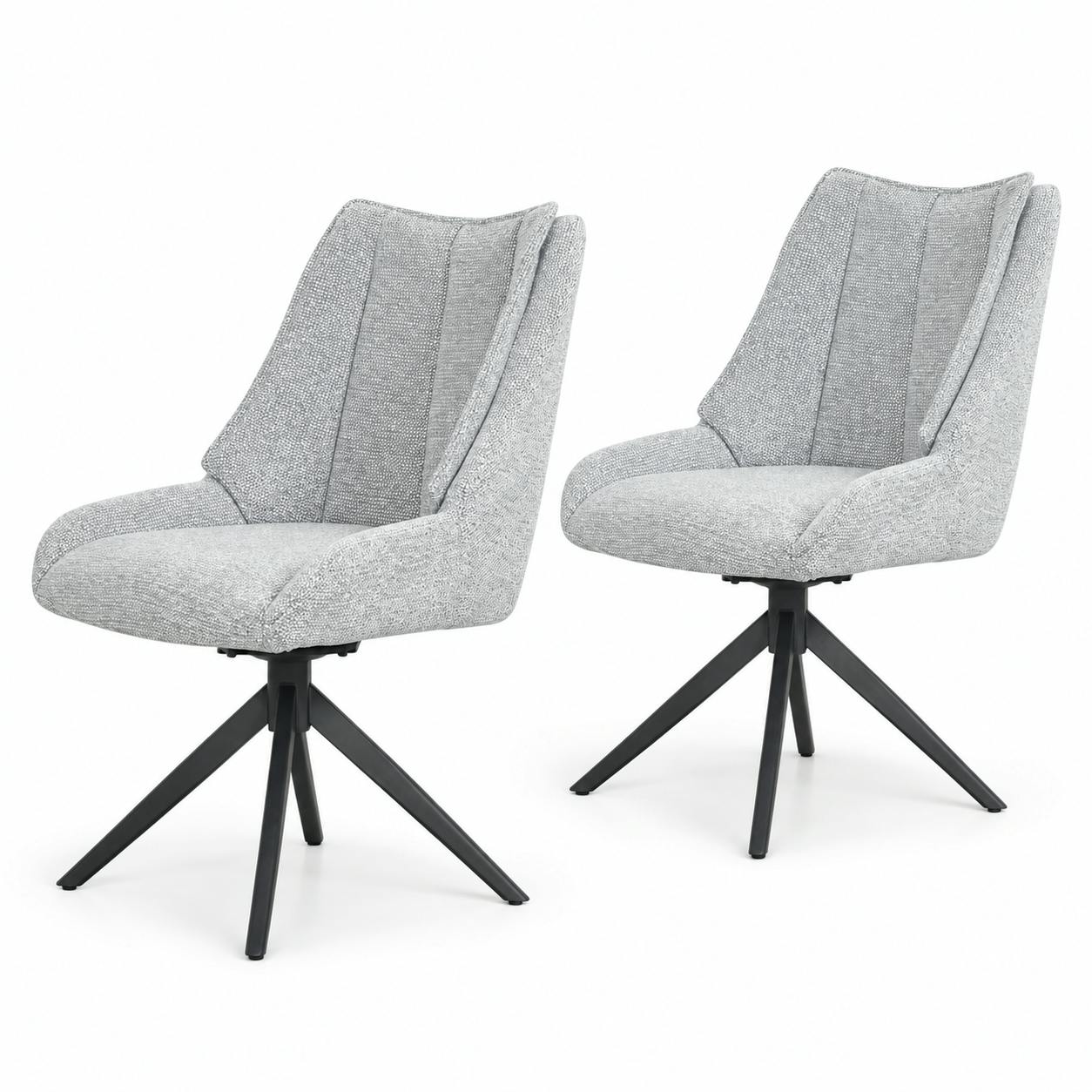 Chaise pivotante en velours texturé (lot de 2) IENA, PIER IMPORT
