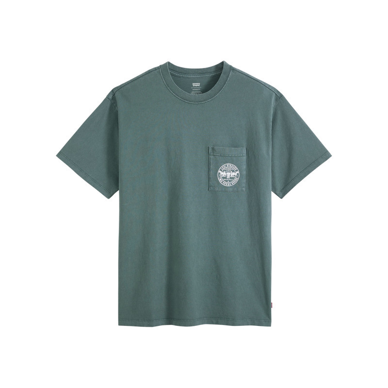 T-shirt en coton ardoise à coupe droite pourvu d'un col rond, LEVI'S