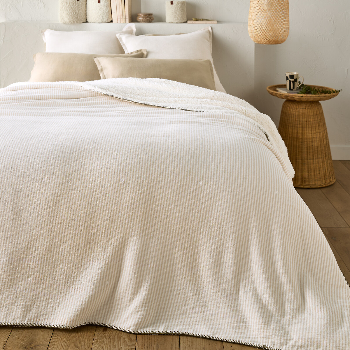 LA REDOUTE INTERIEURS Beddensprei in katoen en sherpa, Anoti