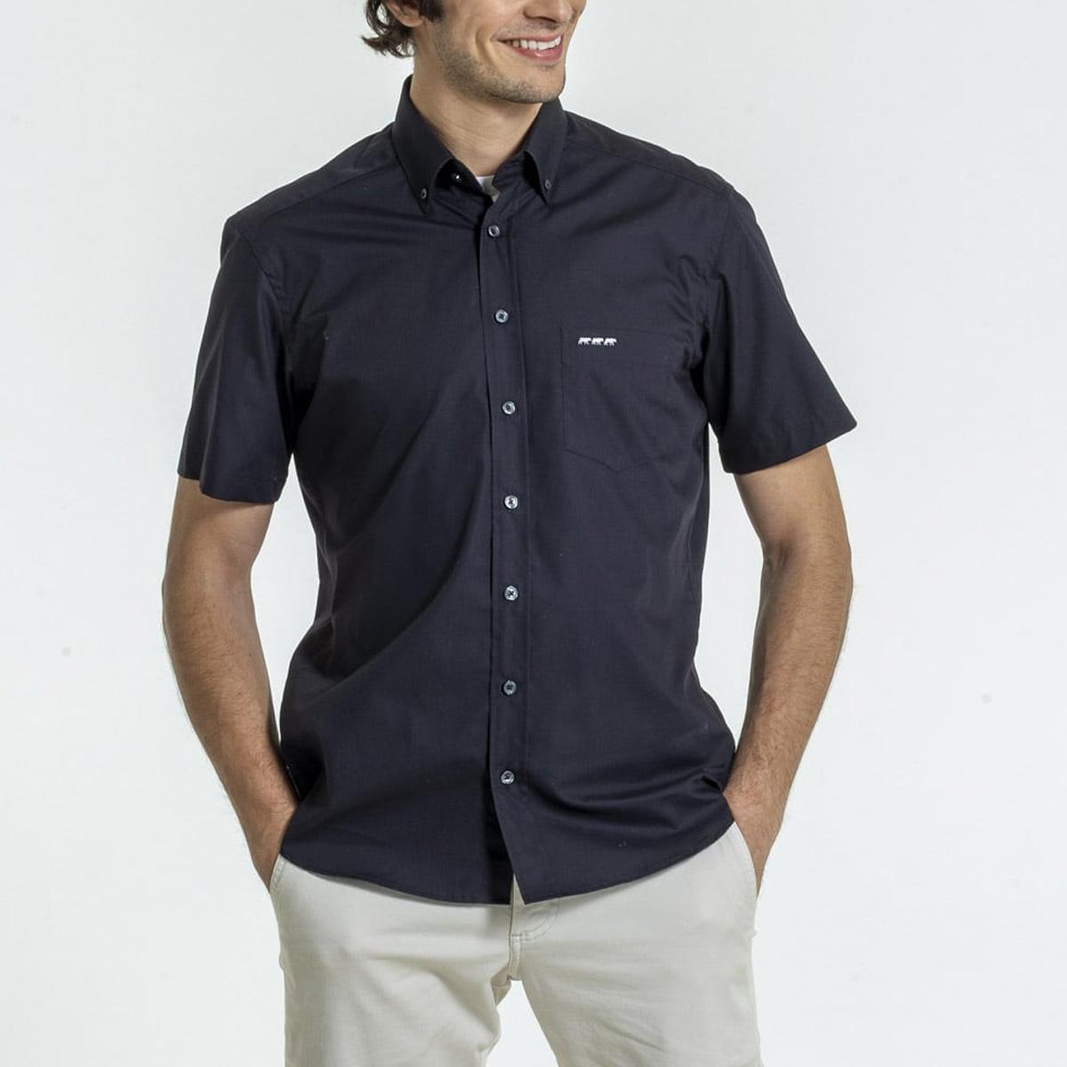 Chemise manches courtes unie coupe regular fit, MISE AU GREEN