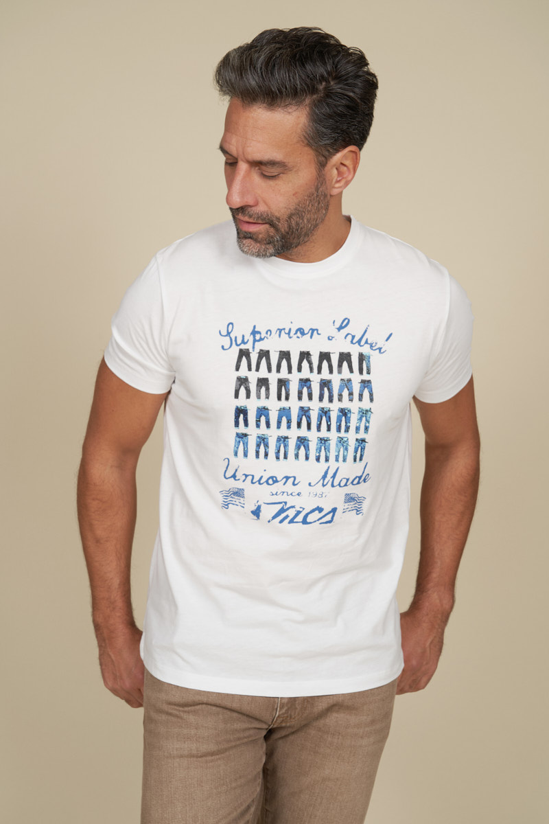 Tee shirt imprimé motif jean, MCS