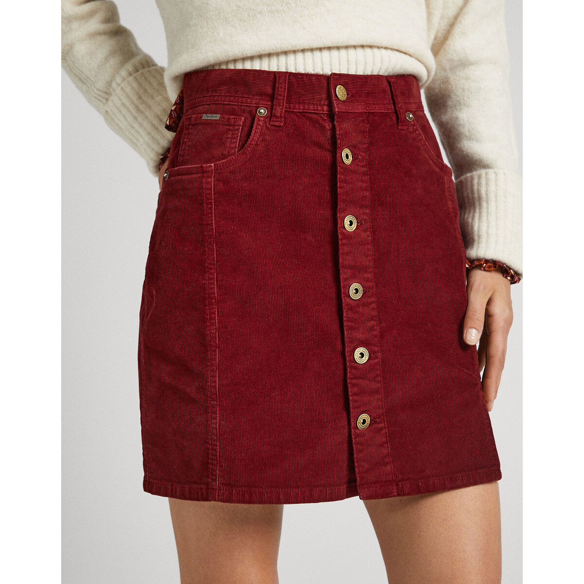 Image of Cotton Corduroy Mini Skirt