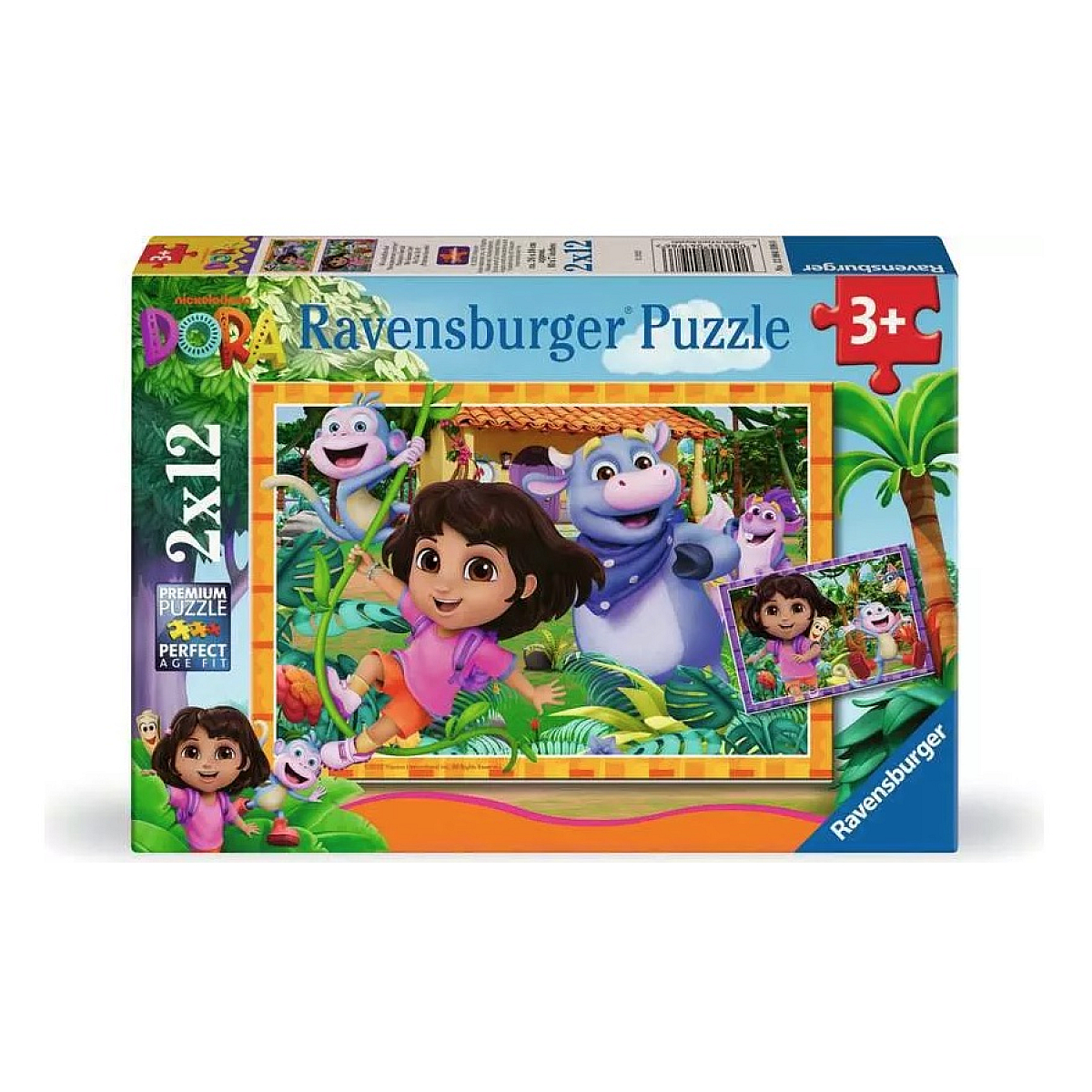 Puzzle 2 x 12 Dora Nous Pouvons y arriver, RAVENSBURGER
