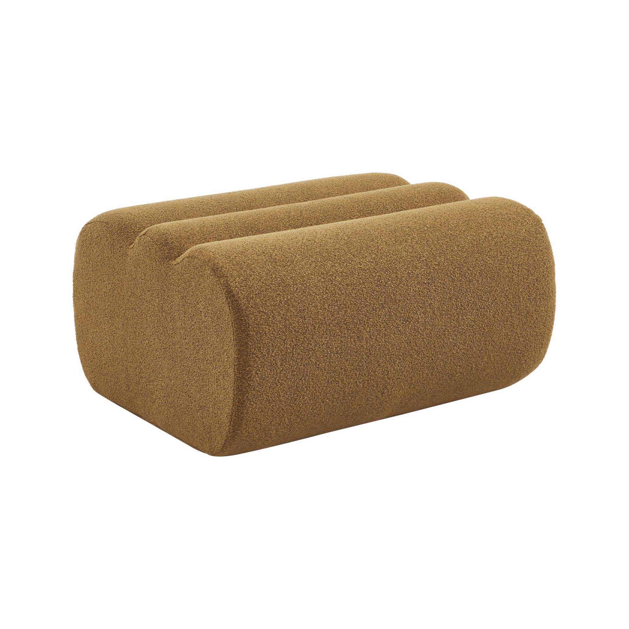 Pouf, repose-pieds compressé pour chauffeuse Nova bouclette texturée NOVA, SWEEEK