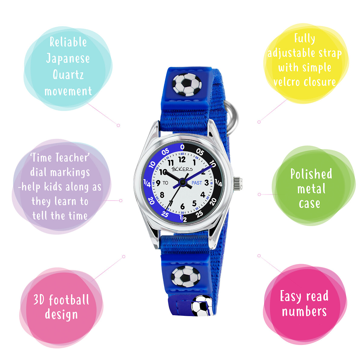 Tikkers blue sale football watch