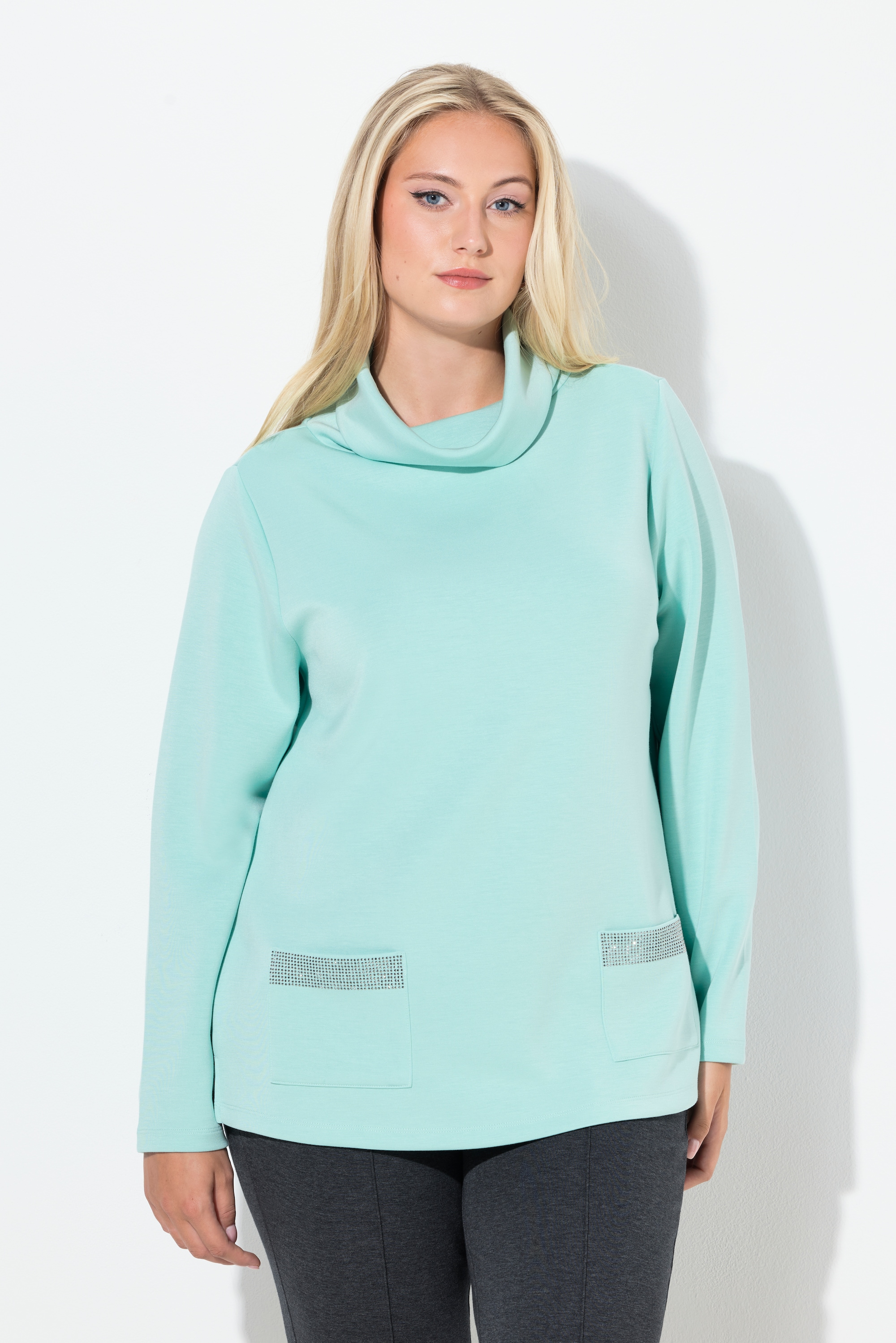 Sweat-shirt à col montant et manches longues, ULLA POPKEN