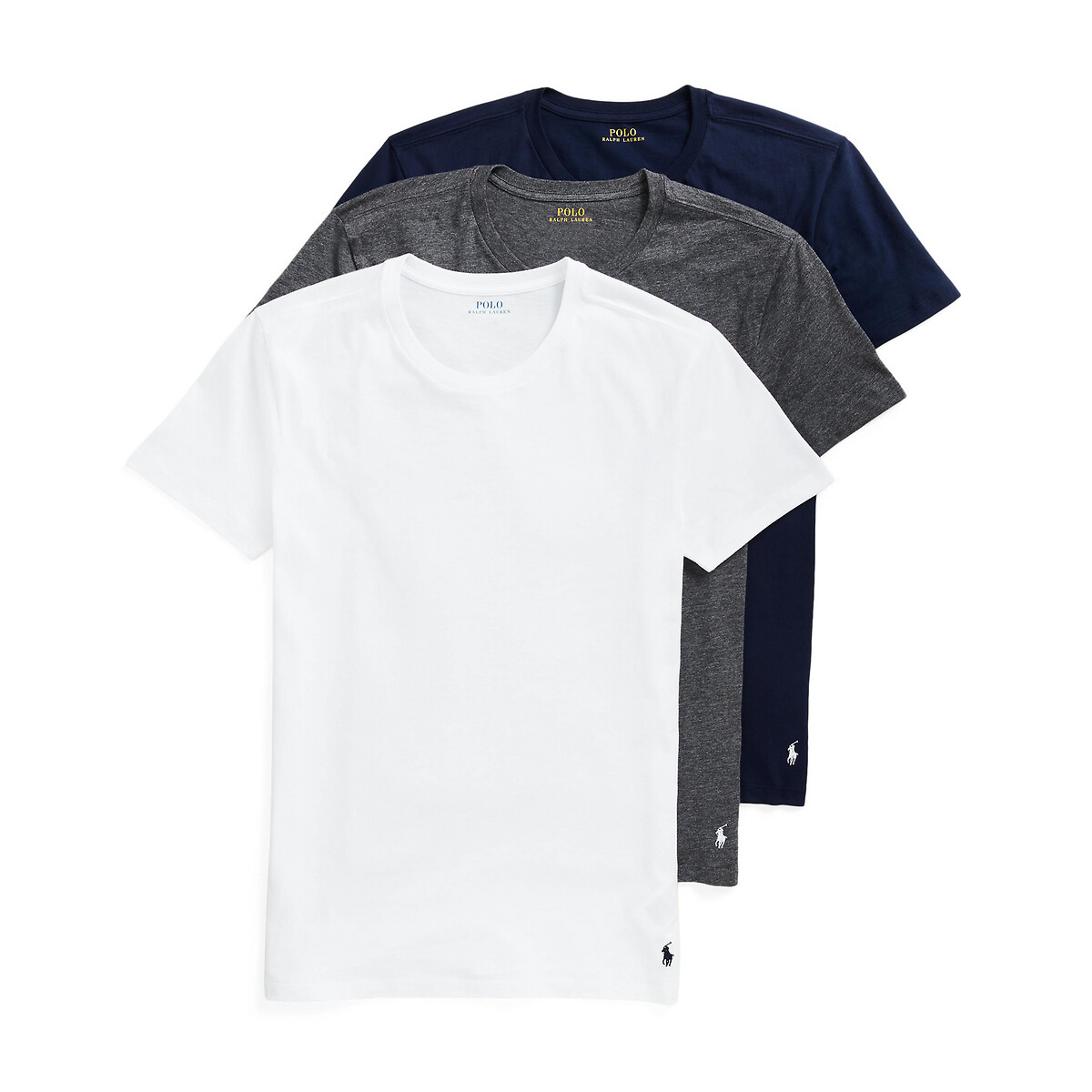 Pack of 3 t-shirts with crew neck in cotton Polo Ralph Lauren | La Redoute